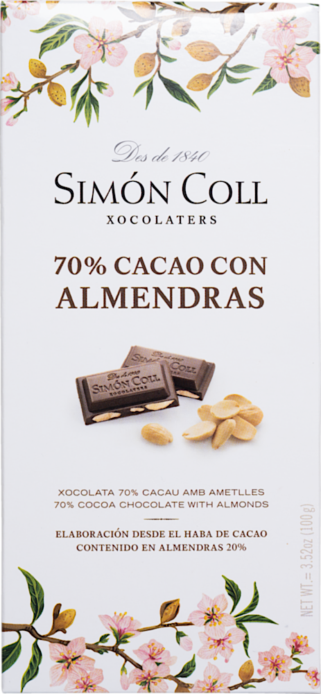 Chocolate 70 % Cacao con Almendras - Chocolates Simón Coll - Feinkost - Schokolade