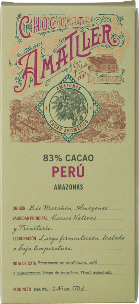 Chocolate Amatller 83 % Cacao Perú - Chocolate Amatller - Simón Coll - Feinkost - Schokolade