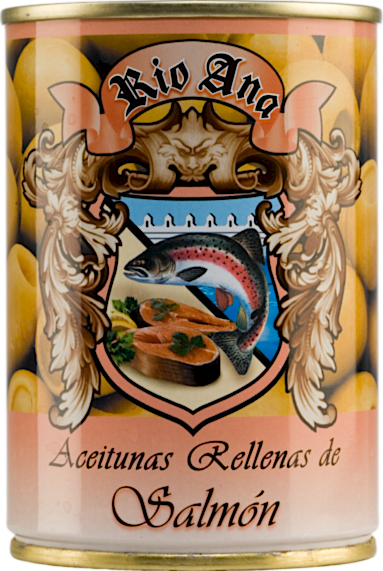 Aceitunas Rellenas de Salmón - Aceitunera del Guadiana S.L. (Marke: Rio Ana) - Feinkost - Oliven & Tapas