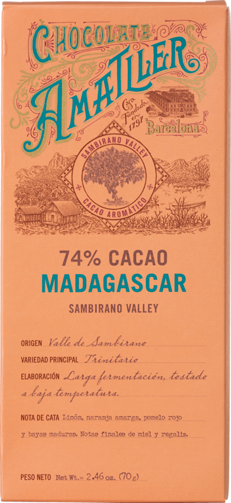 Chocolate Amatller 74 % Cacao Madagscar - Chocolate Amatller - Simón Coll - Feinkost - Schokolade