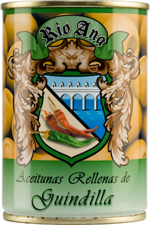 Aceitunas Rellenas de Guindilla - Aceitunera del Guadiana S.L. (Marke: Rio Ana) - Feinkost - Oliven & Tapas