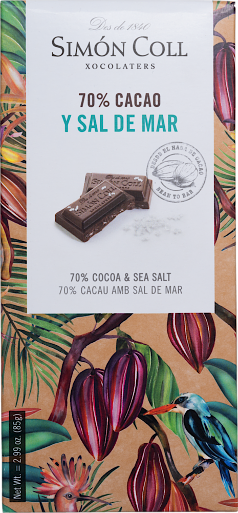 Chocolate 70 % Cacao y Sal de Mar - Chocolates Simón Coll - Feinkost - Süß