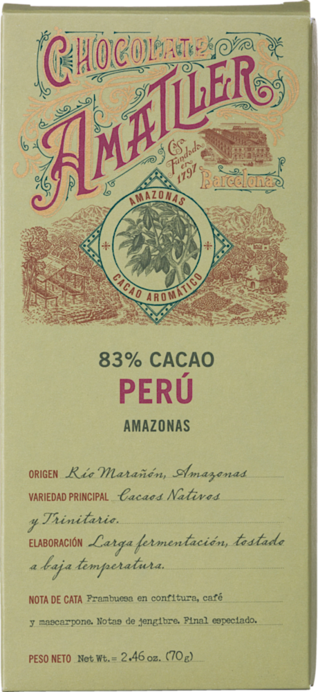 Chocolate Amatller 83 % Cacao Perú - Chocolate Amatller - Simón Coll - Feinkost - Süß