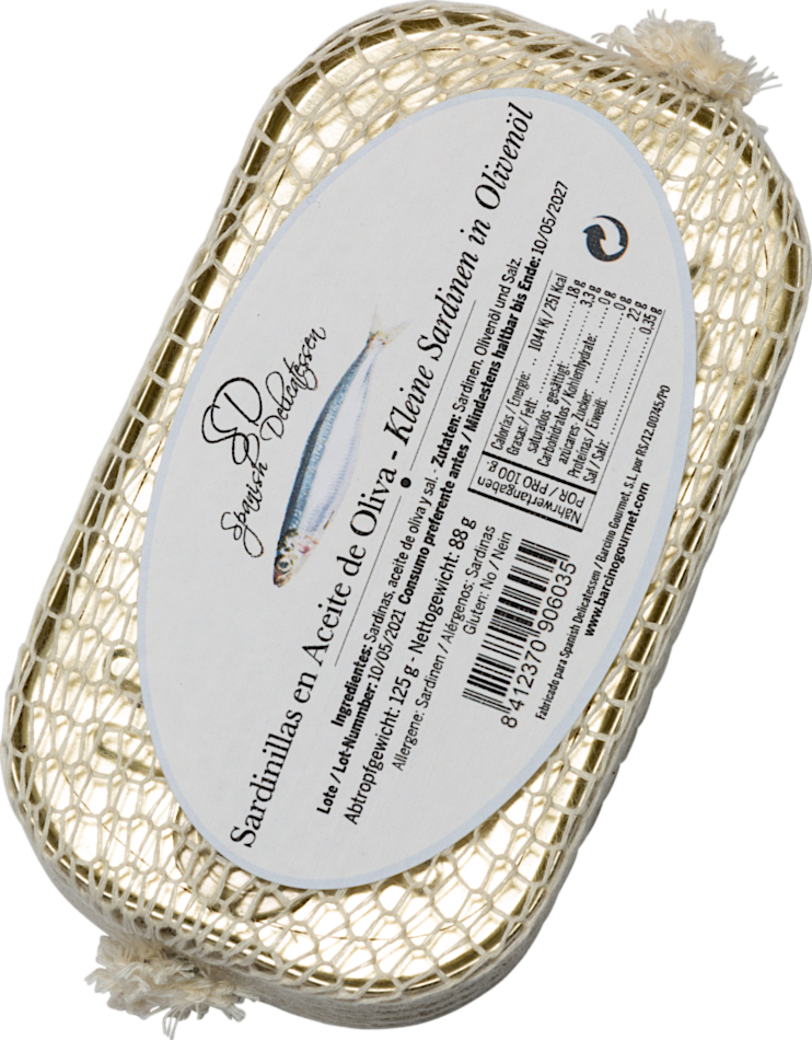 Sardinillas en Aceite de Oliva - Barcino Gourmet S.L./Spanish Delicatessen - Feinkost - Fische & Meeresfrüchte