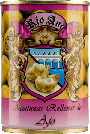Aceitunas Rellenas de Ajo - Aceitunera del Guadiana S.L. (Marke: Rio Ana) - Feinkost - Oliven & Tapas