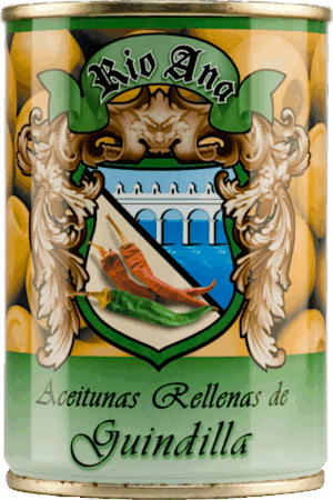 Aceitunas Rellenas de Guindilla - Aceitunera del Guadiana S.L. (Marke: Rio Ana) - Feinkost - Oliven & Tapas