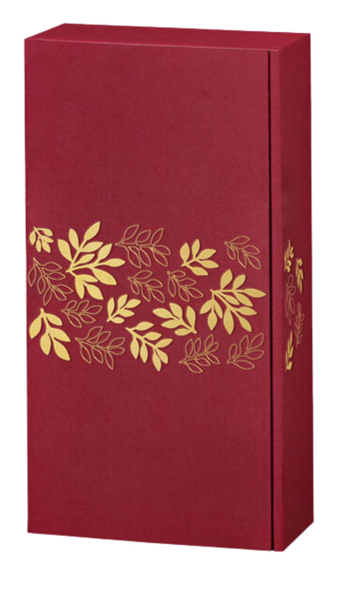 2er-Geschenkkarton rot mit goldener Blättergirlande - Geschenke & Co. - Geschenkkartons