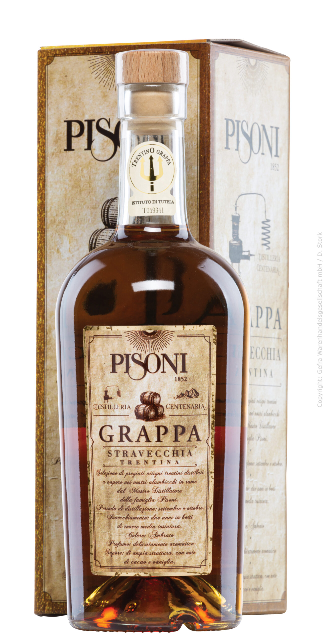Pisoni Grappa Trentina Stravecchia – Bild 2